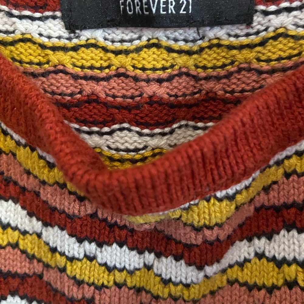 Colorful Boho Knit Cropped Tank Top Small - Picture 3 of 3